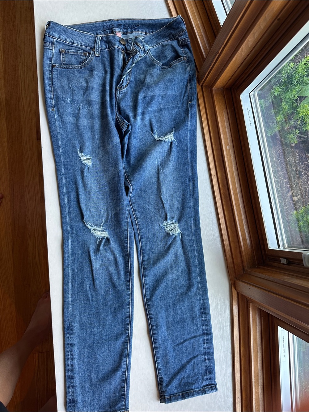 Jag Jeans Women's Boot Cut Distressed Blue Denim